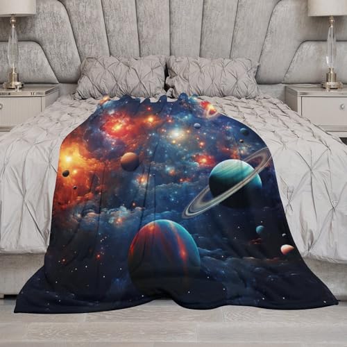 Manta de franela Planet Sternry Sky para sofá y cama de 130 x 150 cm 7