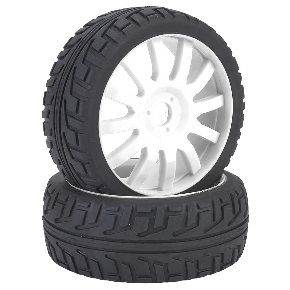 2 Roues Pneus RC 1/8 Pour Buggy/Route - Jante ABS, Caoutchouc Avec Mousse - Diam. 100mm (Noir)
