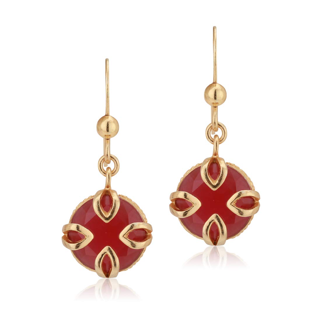 Maroon Gold-Plated Stone-Studded Circular Drop Earrings (B08ZYM1FPQ) Amazon Price History, Amazon Price Tracker