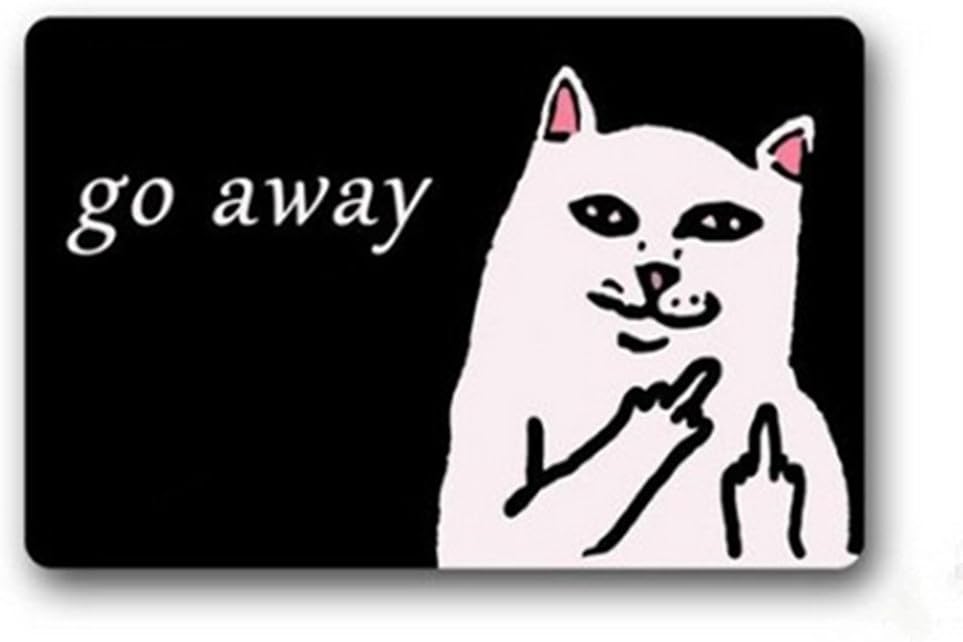Custom Go Away Cat Doormat Door Welcome Mat Rug Cover Sign Outdoor Indoor Floor Mats Non-Slip Machin