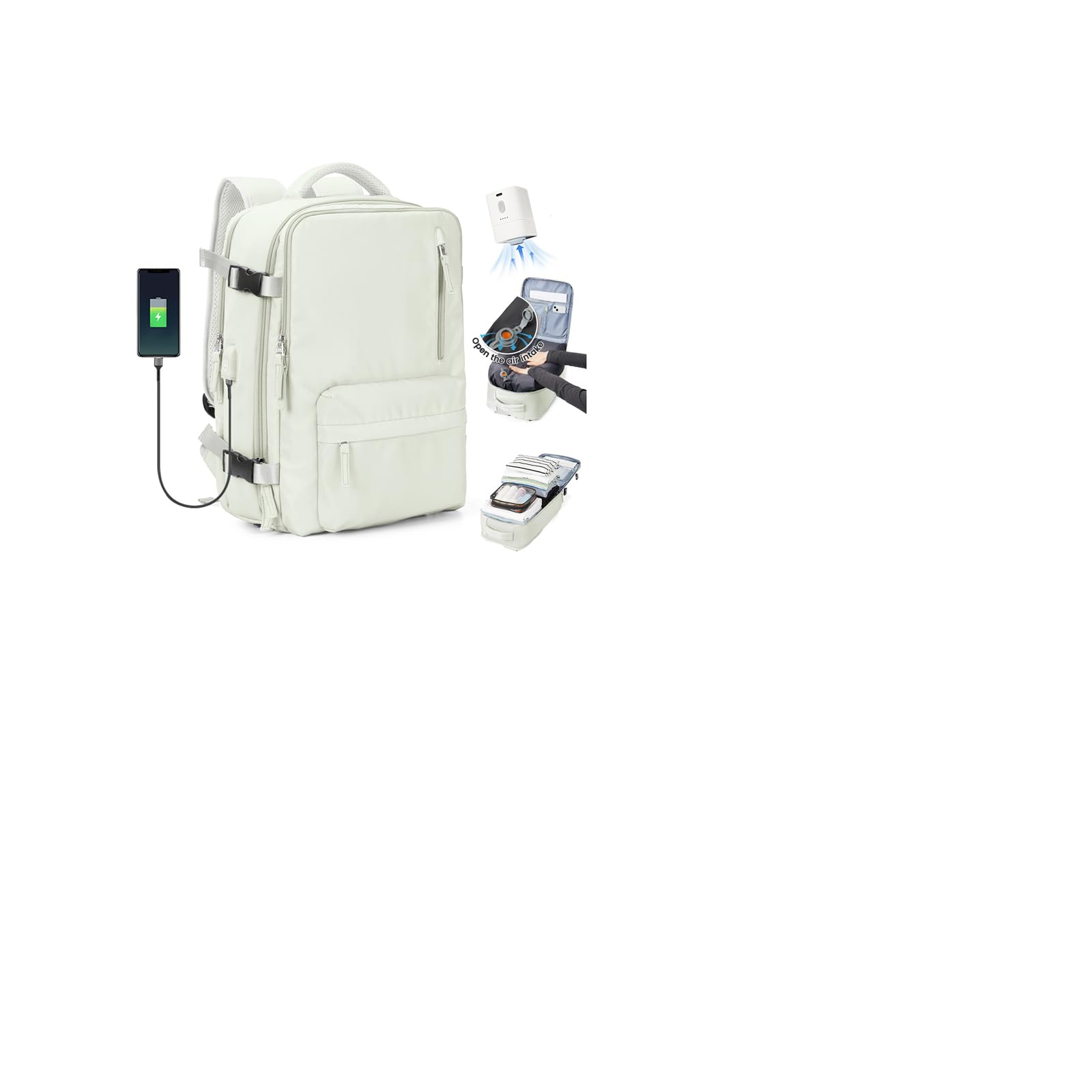SZLX Zaino Ryanair 40x30x20 Sottovuoto Bagaglio a Mano 40x20x25 Donna Zaino da Viaggio 40x30x20 Wizzair Borse da Cabina per Easyjet 45x36x20 Uomo per Laptop 14 Pollici con Porta USB e Porta Scarpe