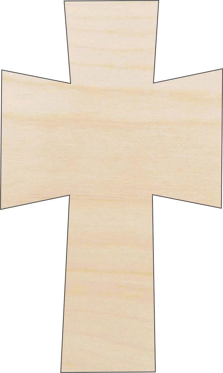 Cross - Laser Cut Out Unfinished Wood Craft Shape REL7 16" / 1/8" thick