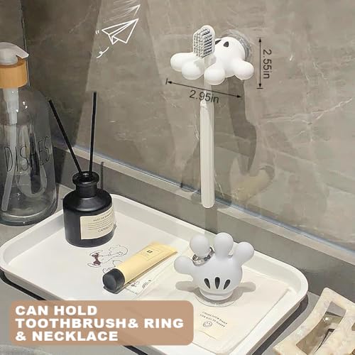Image of HASTHIP Cute Hanging Toothbrush Holder, Wall Mounted Bathroom Organizer for Kids & Adults, Durable Quality Plastic Toothbrush Stand, Space-Saving Toothpaste Storage, Easy Install, 1 Pack