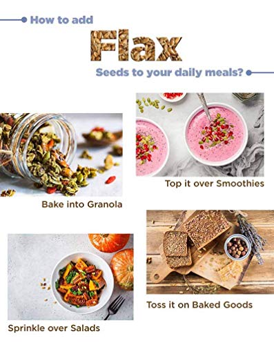 Image of NutriOrganics Premium Raw Flax Seeds Fibre Rich Alsi Seeds for Eating & Weight Loss, 500 gram (Pack of 3)