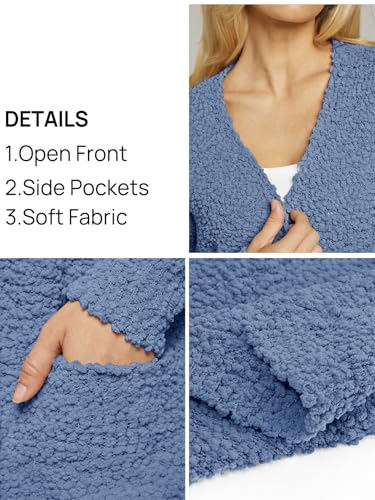 Image of MEROKEETY Women's Long Sleeve Soft Chunky Knit Sweater Open Front Cardigans Outwear Coat