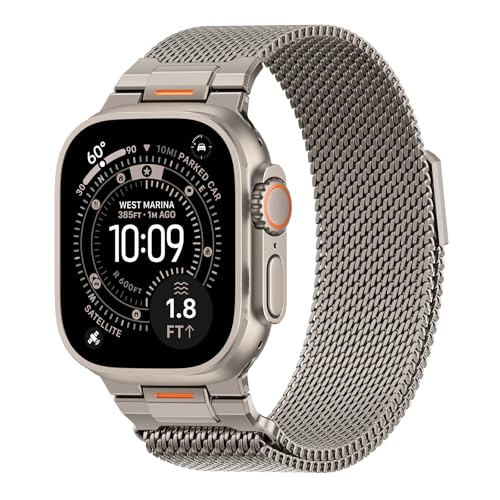BXUXOHS Milanese Loop- Compatible with Apple Watch Ultra 3 2 1 Band for Men 49mm 46mm 45mm 44mm 42mm 41mm 40mm 38mm,Magnetic Mesh Metal Strap Wristband for iWatch SE 3/2 Series 11/10/9/8/7/6/5/4 Ultra