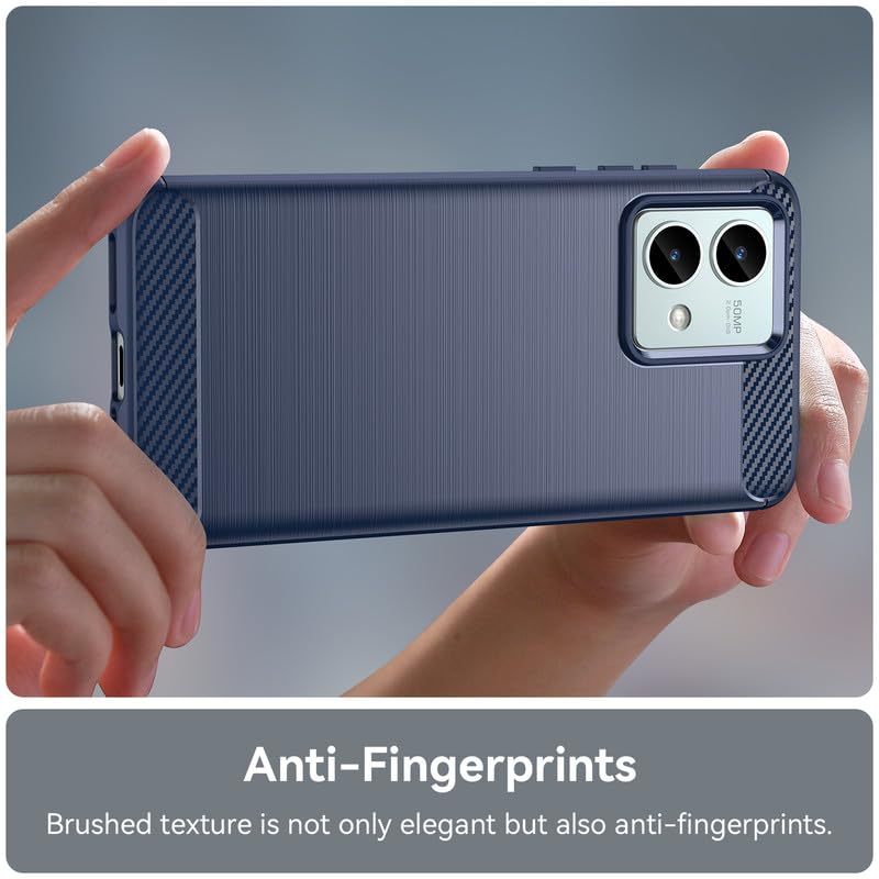 Image of Hybrid Carbon Fiber Back Case for Motorola Moto G84 5G (Blue)
