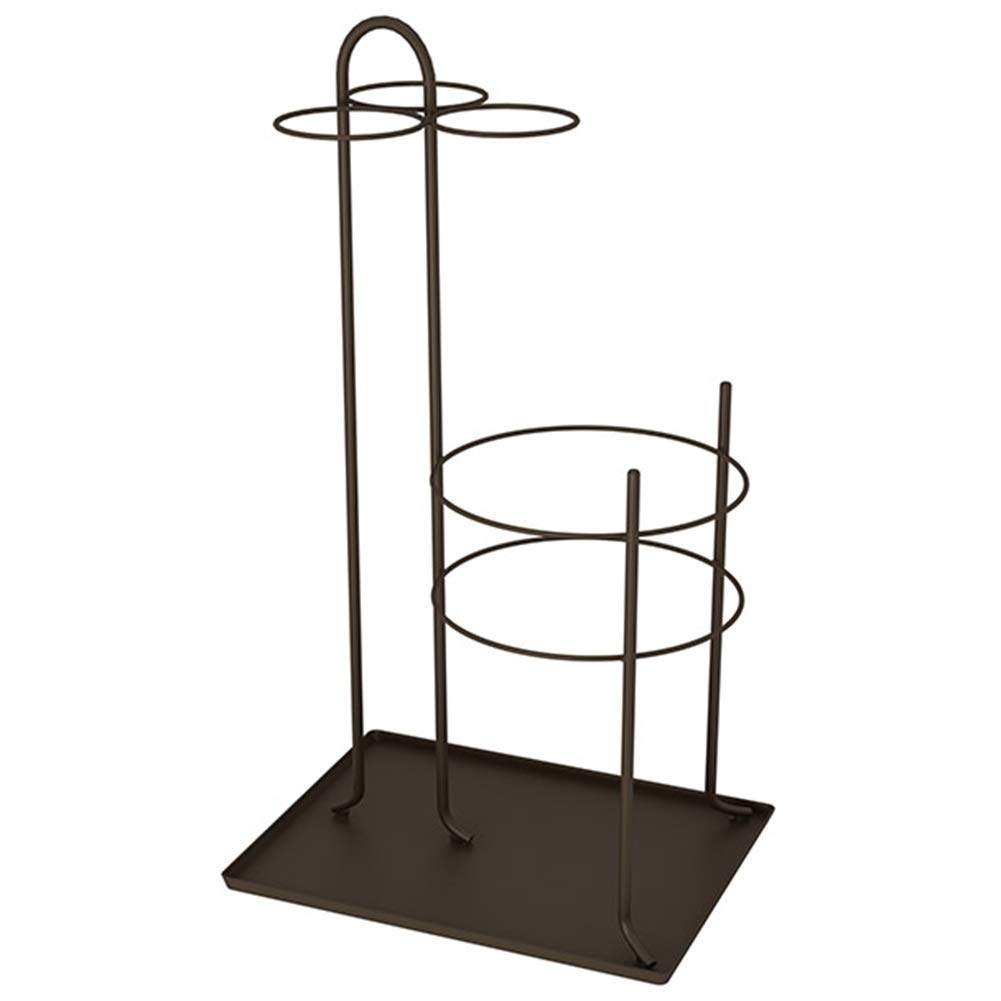 DUANHOZ Umbrella Stands Freestanding Metal Entryway Umbrella Stand Holder for Canes (Brown)