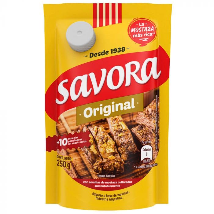 GenericSAVORA Mostaza Mustard Original. (Pack of 1, 250 gr.)