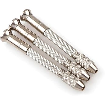Pin Vice Vice Set of 3 with Collets, Hand Tightening Type, No Tools Required, Compact, Lightweight, DIY Drilling, Hobby, Durable, Perfect for Cost Performance