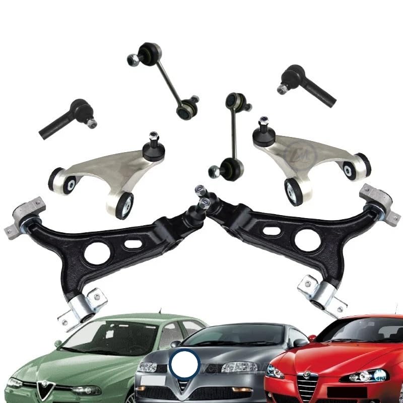 KIT BRACCI SOSPENSIONI ANTERIORE + TESTINE STERZO ALFA 147 156 GT 8 PEZZI