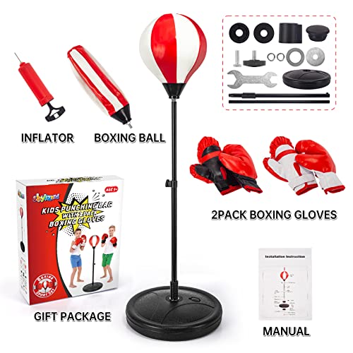 Punching Bag for Kids Included 2 Pack Boxing Gloves, Boxing Toy Sets with Height Adjustable Stand for Boys, Sports Gifts for Boys & Girls Age 5,6,7,8,9,10 Years Old - Image 5