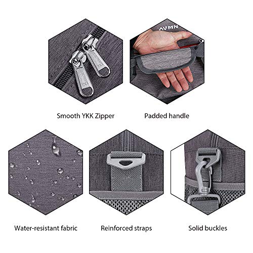 Travel Duffel Bag, 55L Foldable Duffel Bags for Luggage Sport Gym Duffel Weekender Overnight Bag for Men Women Water-proof (Grey)