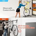 Vertical Bike Stand, Freestanding Bike Rack Garage Storage Upright Bicycle Floor Stand Indoor Bike Holder with Adjustable Height for Garage & Apartment - for Wheels Sizes up to 29” - Image 5