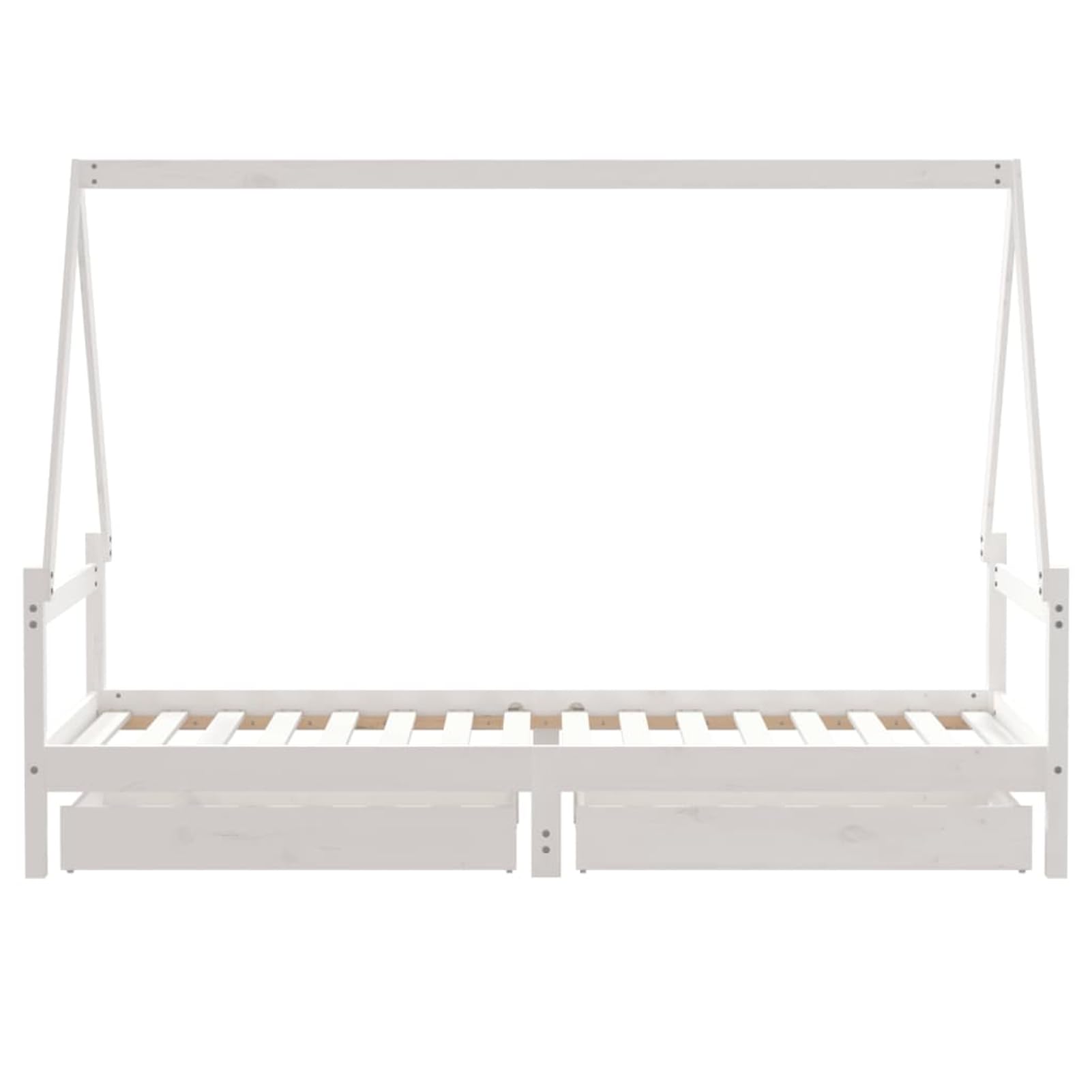 Rantry Holz-Kinderbett Hausform mit Schubladen, weiß, 205,5x85,5x143 cm, für Kinder ab 4 Jahren Model834466