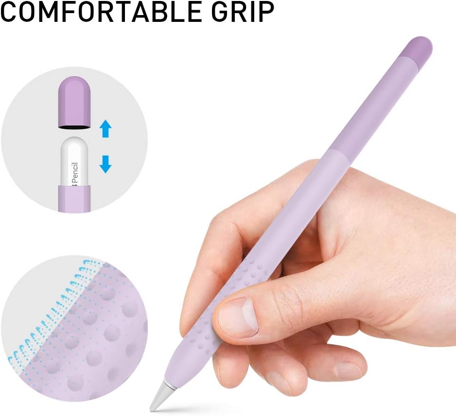 Delidigi 2 Pack Pencil Case Compatible with Apple Pencil 2nd Generation Case, Gradient Color Silicone Case Sleeve Accessories for Apple Pencil 2nd Gen (Pink+Lavender)