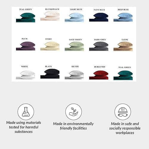 Miniatura 4 de Juego de dos fundas de almohada de gran tamaño, 100% algodón egipcio, 600 hilos satinados, (tamaño 31 x 40) (31 x 40, gris pardo)