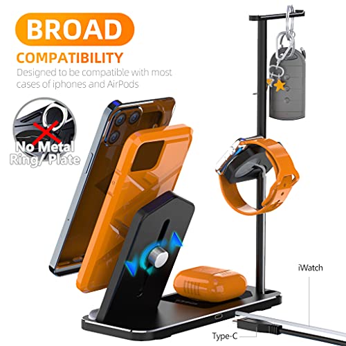 AOJUE 4-in-1 kabelloser Ladeständer für iWatch/AirPods/iPhone, Qi-zertifizierte Schnellladestation, kompatibel mit… - Image 6
