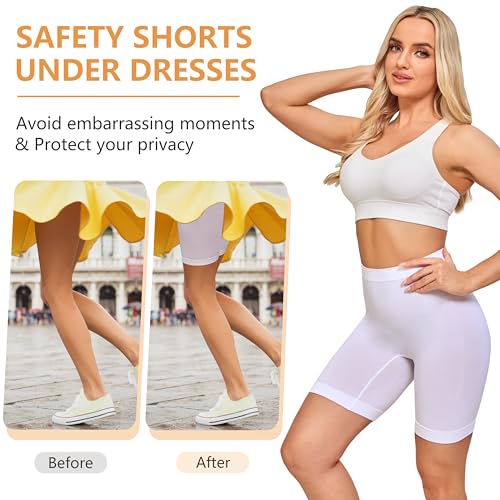 Nalwort Women's Slip Shorts for Under Dresses High Waisted Seamless Smooth Shorts 3 Pack4