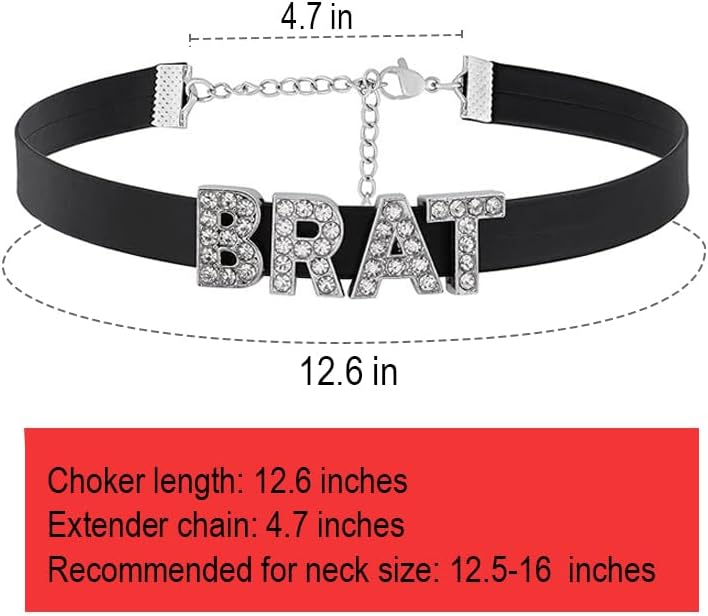 Sacina Gothic Punk Cute Brat Letter Choker, Black Choker, Black PU Leather Chocker Collar, Gothic Goth Necklace, Halloween Jewelry Gift for Women - Image 7