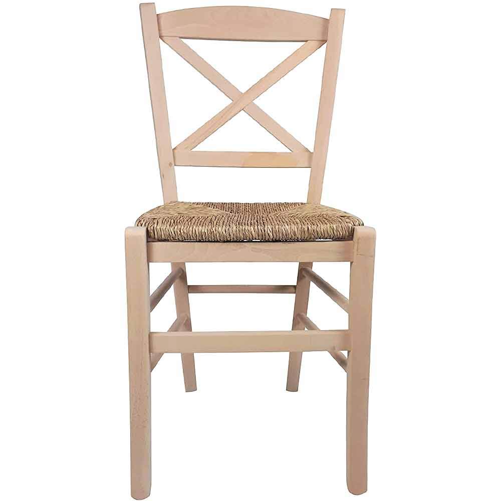 okaffarefattomaddaloni Stuhl aus Massivholz, unbehandelt zum Lackieren, Sitz aus Stroh, Restaurant, Haus, Landschaft, Kreuz, fertig montiert