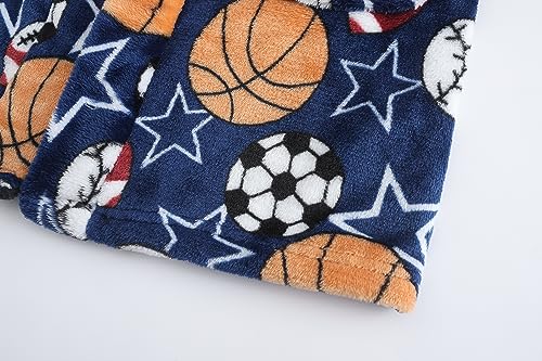 Image of Kids Hooded Bathrobe Girls Soft Plush Hooded Flannel Pajamas Sleepwear Boys Spa Robe