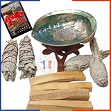 🌎 [ ORIGINE ] : Californie pour notre White sage et Pérou pour notre Palo Santo. Bâton de Sauge Purification Amérindienne à Brûler et Palo santo de haute qualité garantie. L’ormeau en Coquillage vient des terres australes et elle permet de remplacer une coquille st jacques vide.
