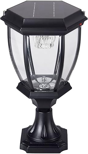 Kendal Lámpara de luz LED accionada solar al aire libre grande (negro-8405)