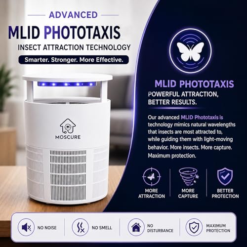 Image of IPI Indoor Mosquito Trap | MLID Technology | 400 Sq Ft Coverage | Odor-Free, Chemical-Free Insect Trap | 1.5W Low Power | 280g Lightweight & Compact | Safe for Kids & Pets
