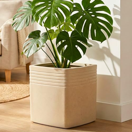 Image of Eha Earth Friendly Portico Big Planters for Home Decor | 18 inch, Pack of 1 | Heavy Duty Plant Pot Made with Rice Husk & Bamboo Biocomposite | UV Protected Pot for Plant | Pots & Planters Big Size