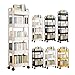 curfair Rolling Book Cart, Mobile Bookshelf with Wheels, Plastic Utility Cart Mobile Shelving Unit Storage Shelves Organizer Cart Storage Trolley Rolling Book Organizer for Home Office Black 2