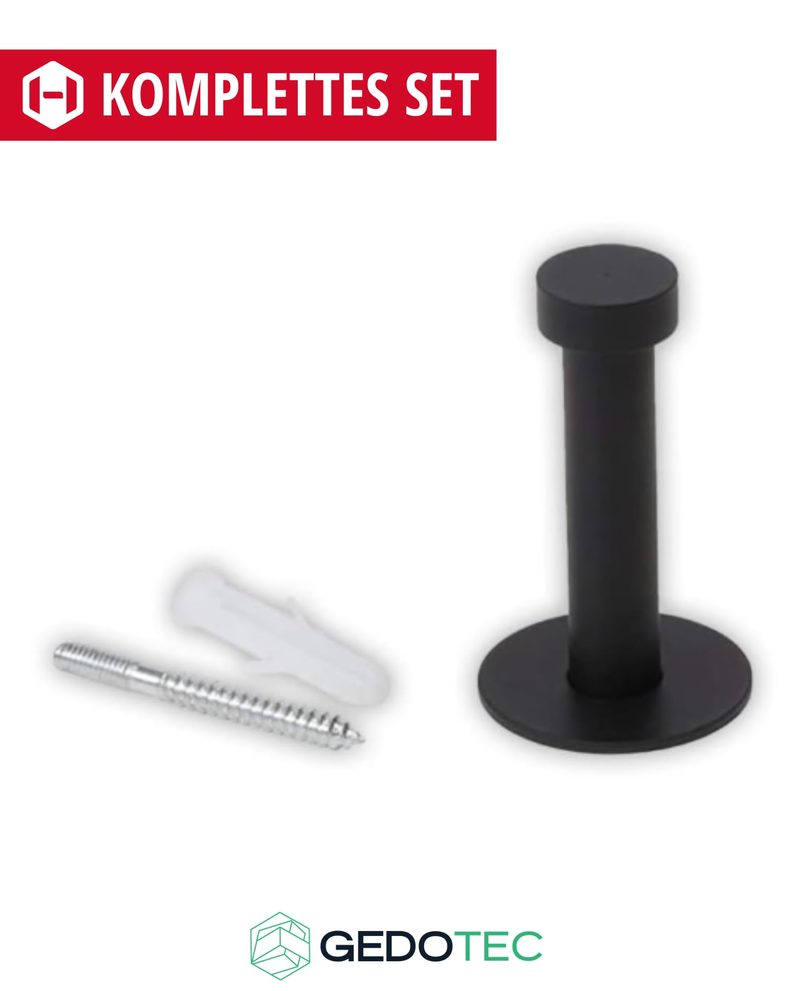 Gedotec Garderoben-Haken | UP | Aufhänger Tiefe: 52 mm | 10 Stück | schwarz Kleiderhaken Edelstahl | Wand-Garderobe zum Schrauben | Mantelhaken Vintage | Design Wandhaken mit Befestigungsmaterial