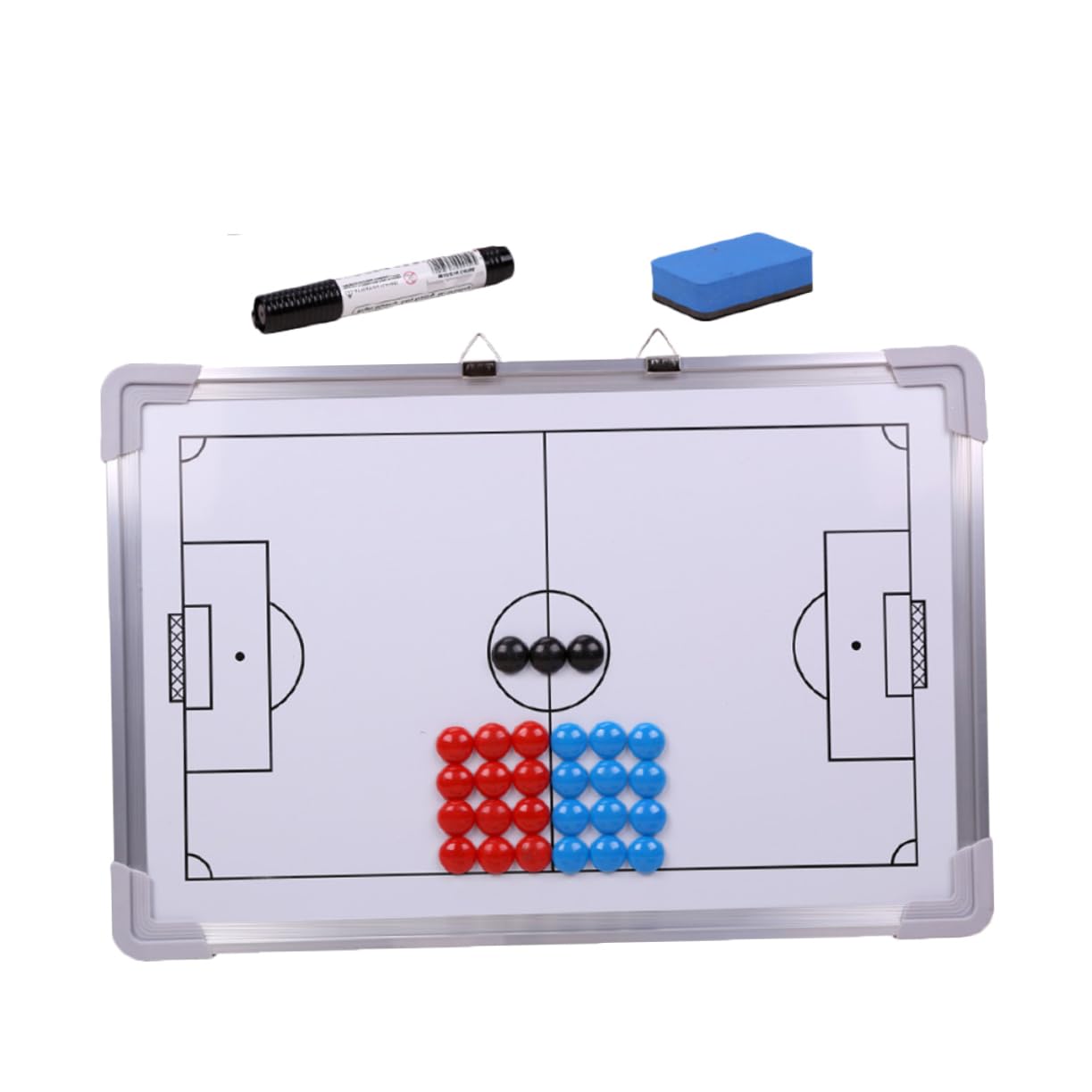 Abaodam 27Pcs Aluminum Alloy Magnetic Football with Magnets Eraser and Marker Wall Mountable Training Aid for Soccer Practice and Strategy Planning