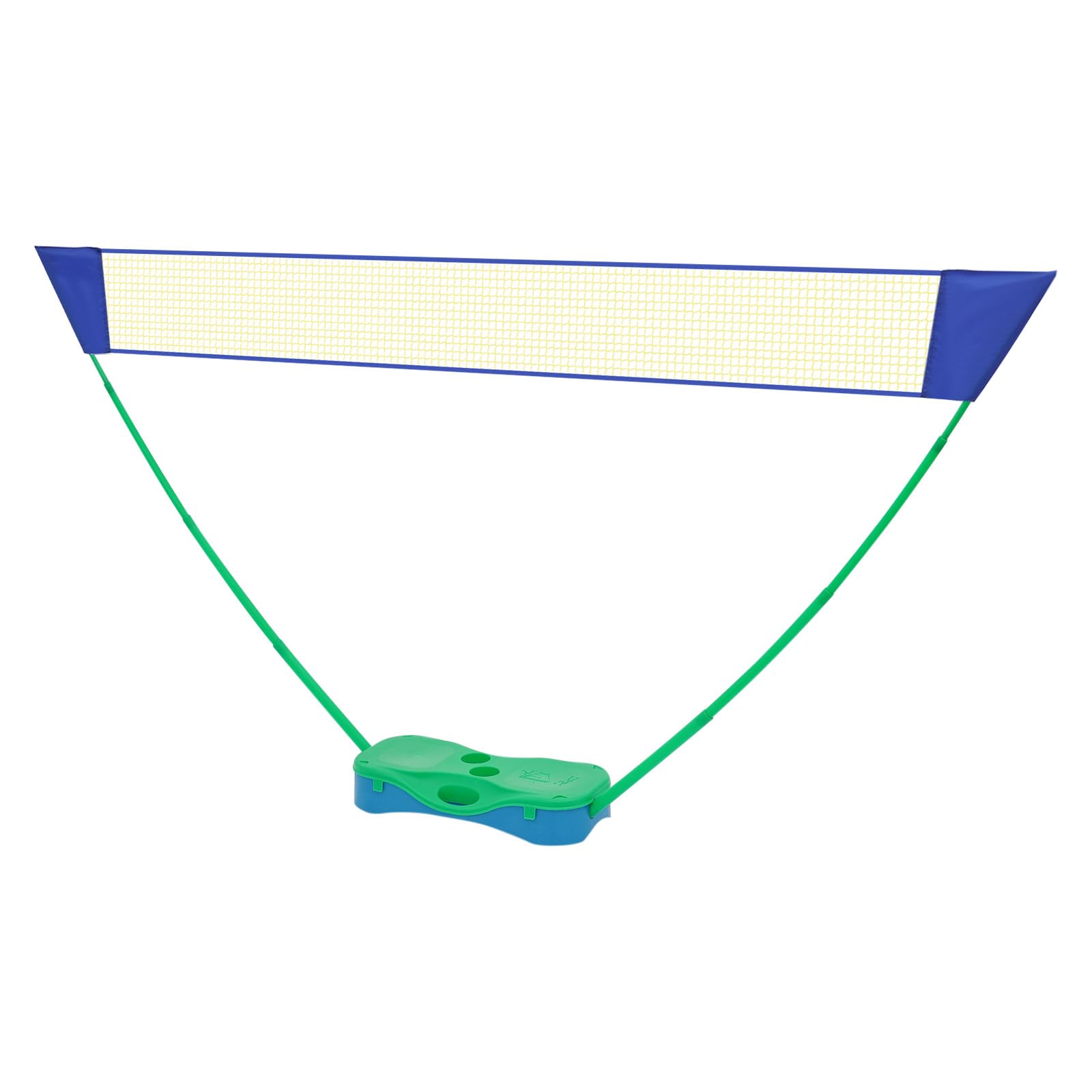 Filet de badminton avec support, support de filet portable, filet de badminton avec 2 raquettes de badminton, 2 volants, filet de volley-ball pour intérieur et extérieur, arrière-cour, plage