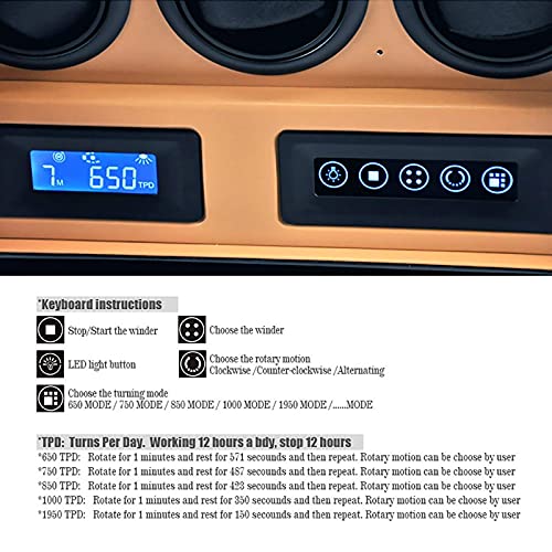 Caja giratoria para 2 relojes automáticos WQHPLMD con pantalla LCD 4
