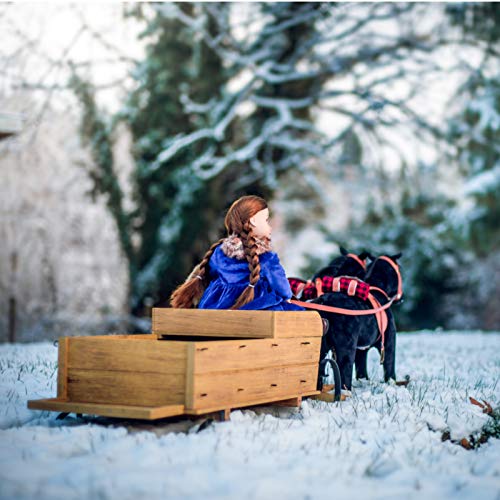 The Queen's Treasures 18 Inch Doll Furniture & Accessories, Little House On The Prairie Covered Wagon & Sleigh Conversion Kit! Fits 2 Dolls & 2 Horses. Compatible For Use With American Girl Dolls #TOP6