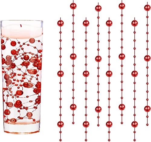 GEFIRE Wasserperlen 18 Pièces Perles d'eau Rouge Bougies Flottantes Perle d'eau Bougie Flottante pour Vases Remplisseurs de Bouteilles d'eau, Mariages, Décorations de Centres de Table (1.2M)