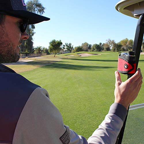 STICKIT Magnetic Rangefinder Strap | Classic Series, Red | Nylon Strap with Magnets for Strong Hold of Golf Laser Rangefinders to Carts