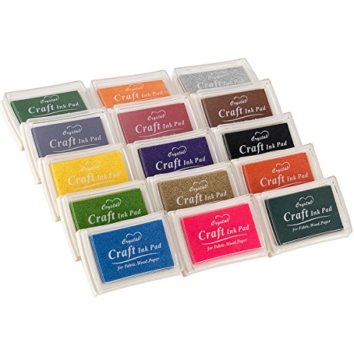 EFANTUR Tampón Tinta Almohadilla de Sello 15 Colores Niños No Tóxico Seguro y Lavable para Sellos de Goma Madera Papel Tela Pinturas del Dedo Diy de Arte y Huellas Dactilares Cover