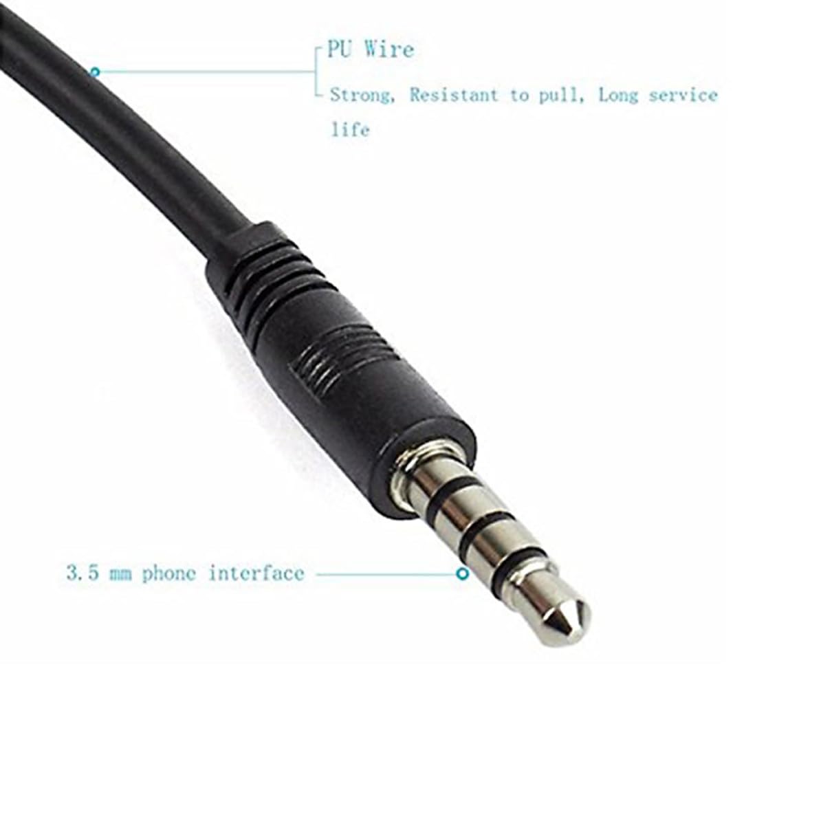 Kisangel 3,5 mm Klinkenstecker Kopfhörer mit Luftkanal Vibrationsmikrofon Kehlkopfgeräuschdämpfung Strahlenschutz und Verstellbarer Größe für Mobiltelefone und Computer