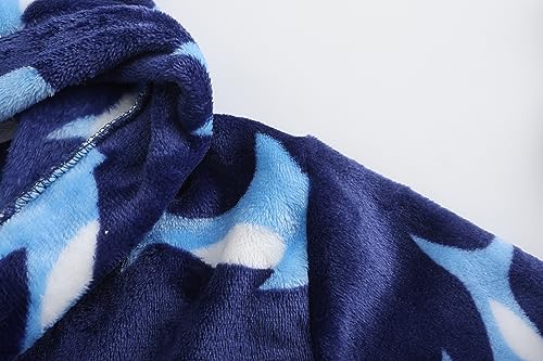 Image of Girls Fleece Robe Boys Hooded Bathrobe Soft Flannel Robe For Kids