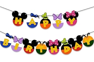 Happy Birthday Mickey Mouse And Minnie Mouse Banner