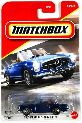 Matchbox 1:64 Scale 1963 Mercedes Benz 230 SL for 3 Years & Above 55/125 (Blue)-image-47