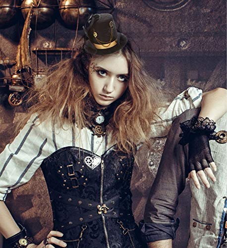 Attitude Studio 4687-SEAS-H Steampunk Mini Top Hat Costume Veil Headpiece thumb #4