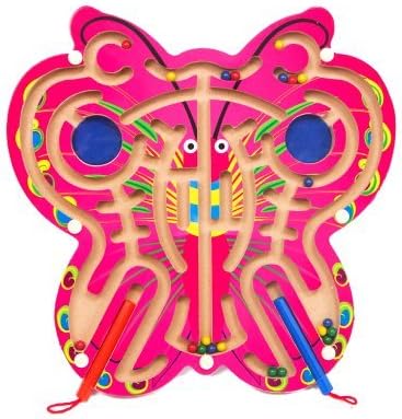 Berry President(TM) Color Flutter Butterfly Magnetic Maze Puzzle Game Use Pen Drives the Beads Colorful