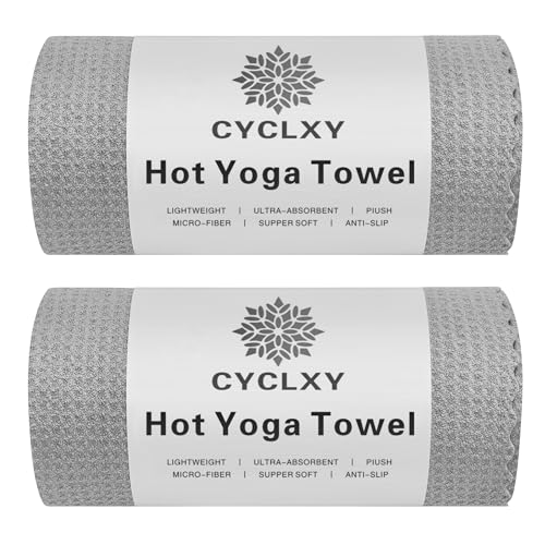 2 Pack Hot Yoga Towels,Yoga Towels for Hot Yoga Non Slip,Microfiber Super-Absorbent Yoga Mats Towel, Pilates,Bikram,Yoga Gear