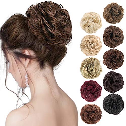 MORICA 1PCS Messy Hair Bun Hair Scrunchies Extension Curly Wavy Messy Synthetic Chignon