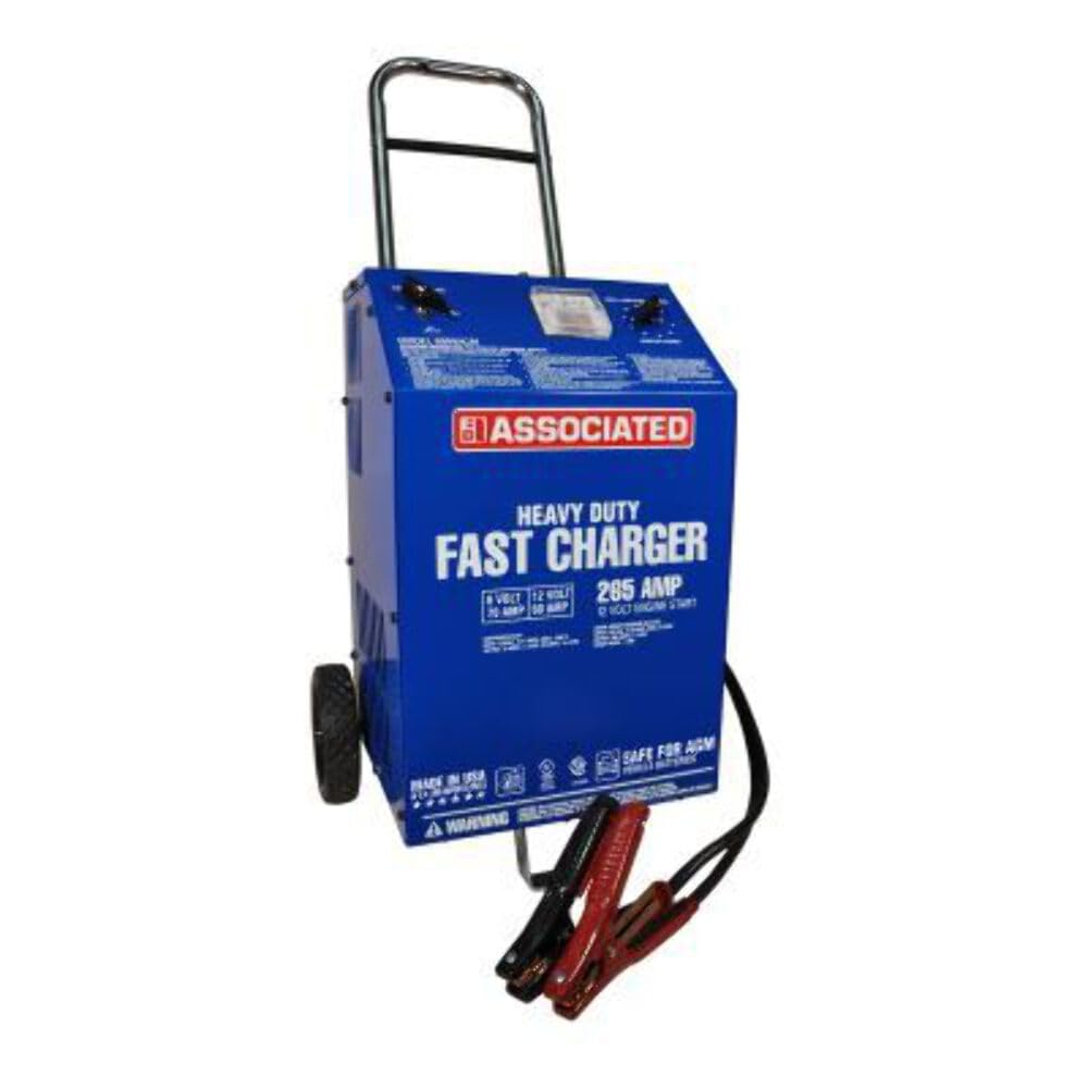 Associated Equipment 6009AGM Charger, 6/12V 70/60/2A, Agm, 265 Amp Cranking Assist, Wheels