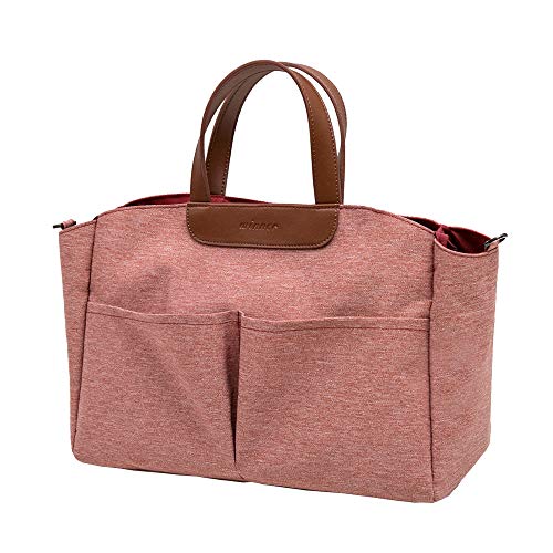 Baby Diaper Caddy Bag - Diaper Caddy Tote Baby Stroller Bag Nursery Storage Bin for Diapers, Wipes & Toys Mini Diaper Bag With Stroller Hooks (Red)