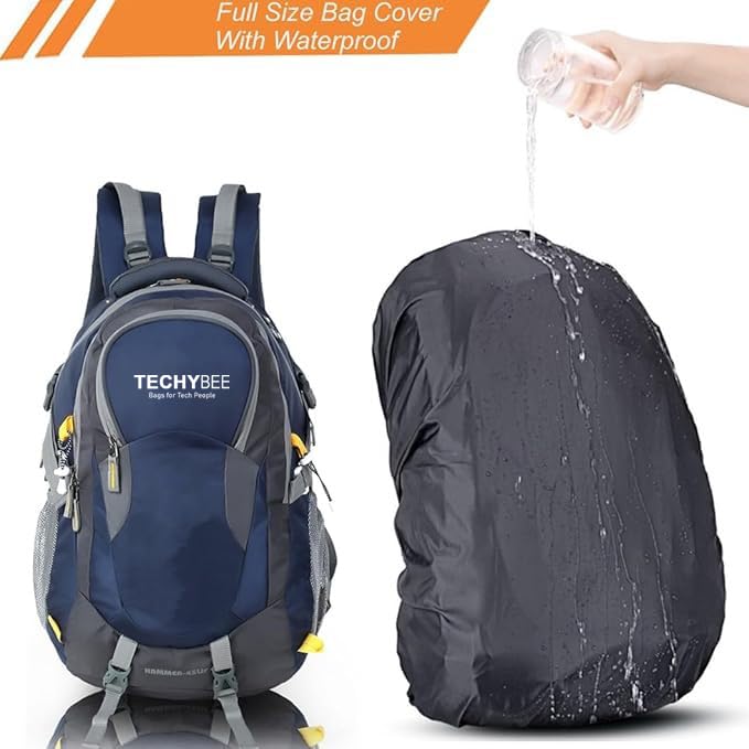 Image of Large 50L Laptop Backpack with Shoe Compartment, Rain Cover, Waterproof Travel Rucksack for Men & Women